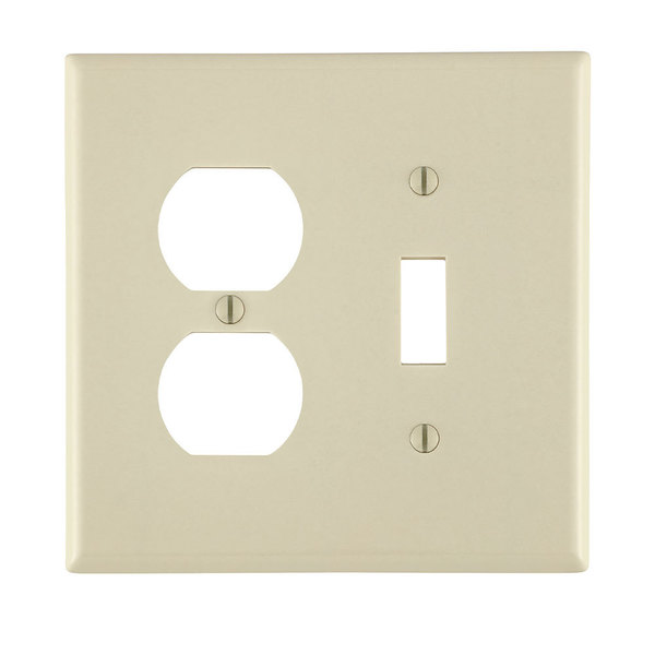 Leviton Wallplates 2 Gang 1 Tgle 1 Dup Recep Wlplt Mw La 80505-T